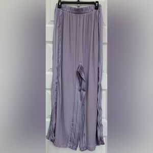 Free People Lavender and Green Striped Pajama Pants NWOT
